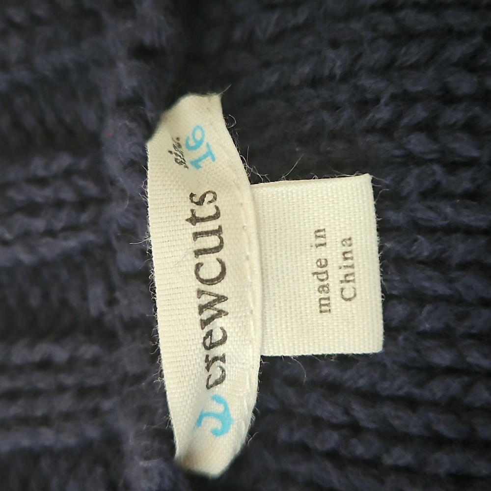 JCrew Crewcuts Navy Cable Knit Sweater 16 Boys or Womens Small - Picture 2 of 7